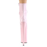 rosa lakklær 25,5 cm BEYOND-1020 ekstremt ankelstøvletter høye hæler - platå støvletter