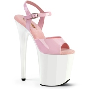 rosa platå 20 cm FLAMINGO-809 pleaser høye hæler for kvinner