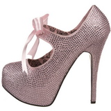 rosa strass 14,5 cm Burlesque TEEZE-04R høye platform pumps sko