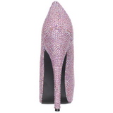rosa strass 14,5 cm Burlesque TEEZE-06R høye platform pumps sko