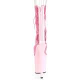 rosa transparent 20 cm FLAMINGO-800-34 pole dancing ankelstøvletter