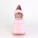 rosa vegan 15 cm WAVE-32 gothic mary jane pumps med kileh�ler plat�