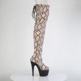 slangem�nster 18 cm ADORE brun l�rh�ye st�vler med sn�ring