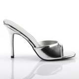 sølv 10 cm CLASSIQUE-01 dame slip ins med hæler