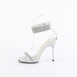s�lv 11,5 cm CHIC-40 ankel stropper stilett sandaler med metallh�l