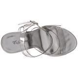 sølv 11,5 cm CLEARLY-408 høye fest sandaler med hæl