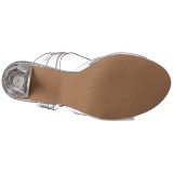 sølv 11,5 cm CLEARLY-408 høye fest sandaler med hæl