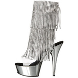 s�lv 15 cm DELIGHT-1017RSF h�ye ankelst�vletter med frynser til dame