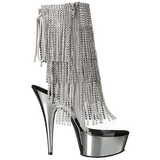 s�lv 15 cm DELIGHT-1017RSF h�ye ankelst�vletter med frynser til dame