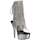 s�lv 15 cm DELIGHT-1017RSF h�ye ankelst�vletter med frynser til dame