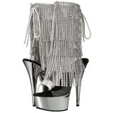 s�lv 15 cm DELIGHT-1017RSF h�ye ankelst�vletter med frynser til dame