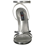sølv 15 cm DOMINA-108 fetish sandaler med stiletthæler