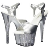 sølv 18 cm ADORE-709VLRS high heels platå med strassteiner