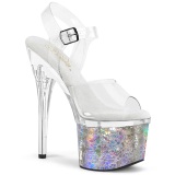 s�lv 18 cm ESTEEM-708CK glitter h�yh�lte plat�sko
