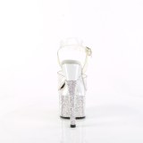 s�lv 18 cm ESTEEM-708DM-2 high heels plat� med strassteiner