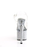 s�lv 18 cm ESTEEM-708DM high heels plat� med strassteiner