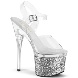 s�lv 18 cm ESTEEM-708LG glitter h�yh�lte plat�sko