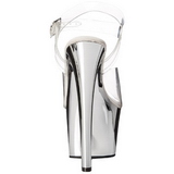 sølv gjennomsiktig 18 cm SKY-308 platå høye hæler sko