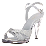 s�lv glitter 12 cm FLAIR-419G high heels sko til menn