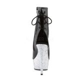 sølv glitter 15 cm Pleaser DELIGHT-1018LG pole dancing ankelstøvletter