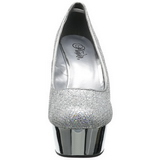 sølv glitter 15 cm Pleaser DELIGHT-685G platå pumps høy hæl