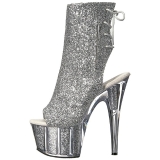 s�lv glitter 18 cm ADORE-1018G ankelst�vletter med plat�s�le til dame