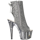 s�lv glitter 18 cm ADORE-1018G ankelst�vletter med plat�s�le til dame