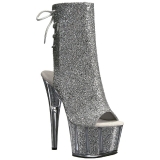 s�lv glitter 18 cm ADORE-1018G ankelst�vletter med plat�s�le til dame