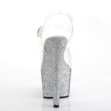 sølv glitter 18 cm Pleaser ADORE-708HMG pole dancing sko