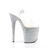 s�lv glitter 20 cm FLAMINGO-808LG plat� h�yh�lte sandaler sko
