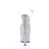 s�lv glitter 20 cm FLAMINGO-808LG plat� h�yh�lte sandaler sko