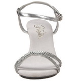 sølv glitter 8 cm BELLE-316 dame sandaletter lavere hæl