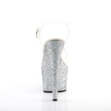 sølv glitter platå 18 cm ADORE-708LG høyhælte sandaler til poledance