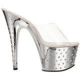 sølv krystall platform 18 cm STARDUST-701 høyhælte slipper sko