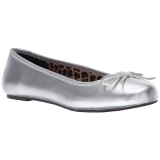 sølv kunstlær ANNA-01 store størrelser ballerina sko