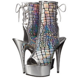 s�lv lakk 15 cm DELIGHT-1018HG h�ye ankelst�vletter med plat�s�le til dame