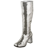 sølv spangle 8 cm SPECTACUL-300SQ høye støvler dame