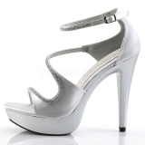 sølv strass 13 cm COCKTAIL-526 plattform høyhælte sko