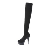 stretch nylon 15 cm DELIGHT-3002-1 sexy overknee st�vler