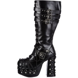 svart 11,5 cm CHARADE-206 lolita st�vler gothic plat� tykke s�ler