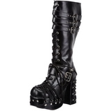 svart 11,5 cm CHARADE-206 lolita st�vler gothic plat� tykke s�ler