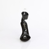 svart 11,5 cm CUPID-440 ankel stropper stilett sandaler med stiletth�l