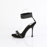 svart 11,5 cm CUPID-440 ankel stropper stilett sandaler med stiletth�l