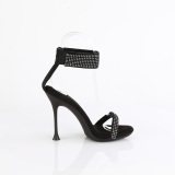 svart 11,5 cm CUPID-440 ankel stropper stilett sandaler med stiletth�l