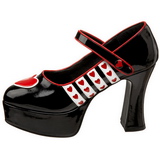 svart 11 cm QUEEN-55 h�ye damesko med h�l