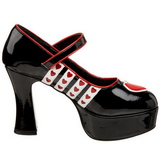 svart 11 cm QUEEN-55 h�ye damesko med h�l