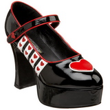 svart 11 cm QUEEN-55 h�ye damesko med h�l