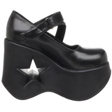 svart 13 cm DYNAMITE-03 lolita sko gothic wedge plat�sko med kileh�ler