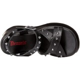 svart 13 cm Demonia DYNAMITE-02 lolita sandaler med kilehæler