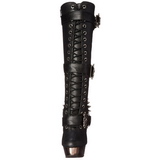 svart 14 cm MUERTO-2028 krom plat� h�ye st�vler